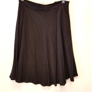 Vintage 90s A-line Flare Black Zipper Back Skirt Comfortable Women's Size 8